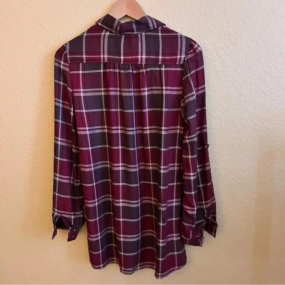 Max Studio Long Sleeve Plaid Tunic Top - Picture 3 of 5